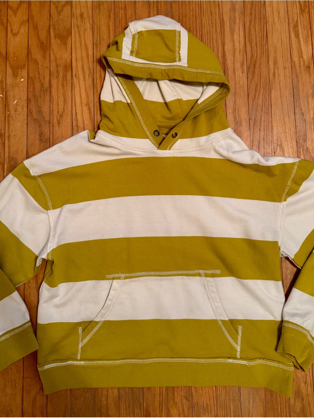 We The Free Striped Hoodie in Mustard and Cream - Picture 4 of 6